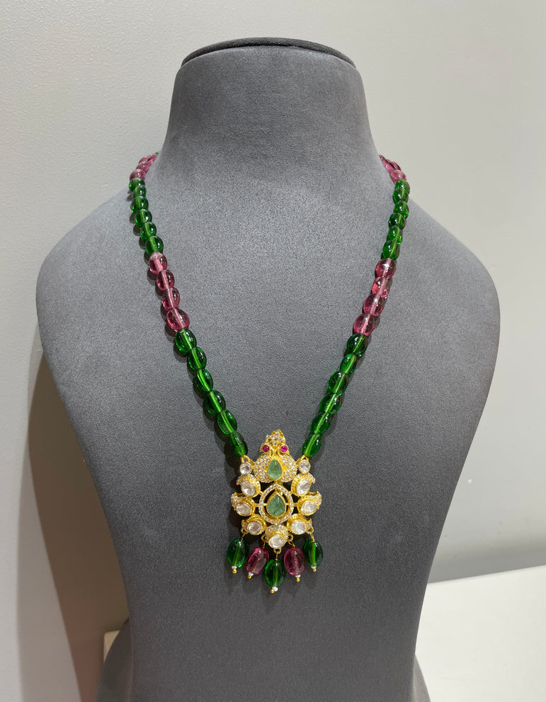 925 Silver Traditional Polki Pendant