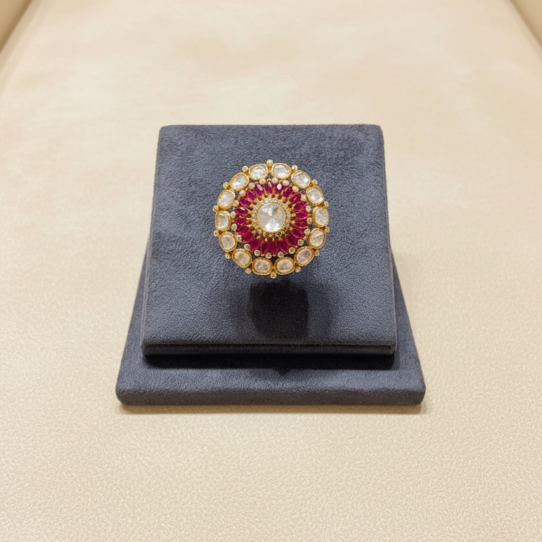Heritage Sunflower Polki Ring