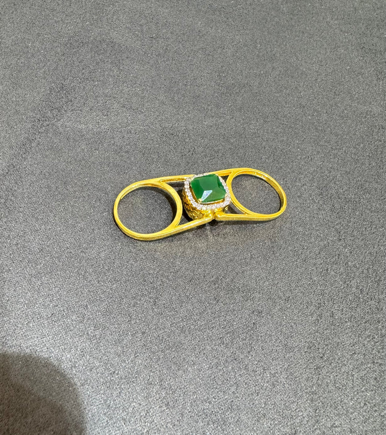 925 Silver Ruby & Emerald Reversible Ring