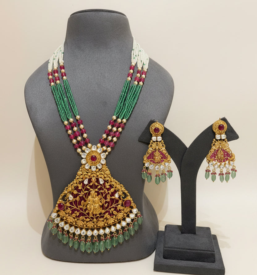 Radha Krishna Temple Work Gold Look Set