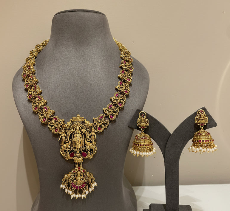 Royal Antique Gold Lord Balaji Nakshi Long Set