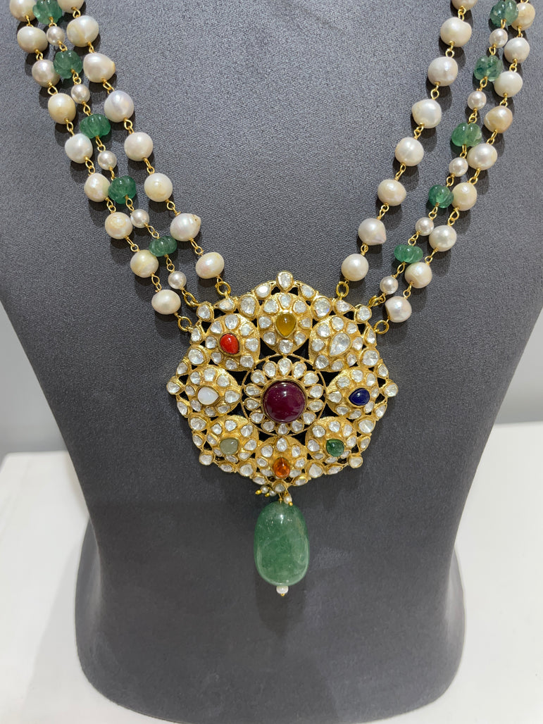 925 Silver Rajkumari Navrattan Haar