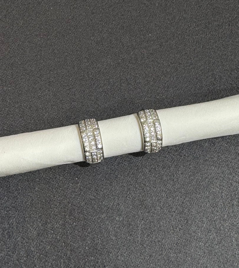 925 Silver Diamond Look Bali