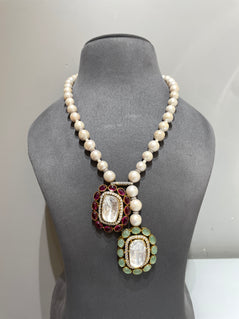 The Meera Heritage Double-Drop Moissanite Polki Set