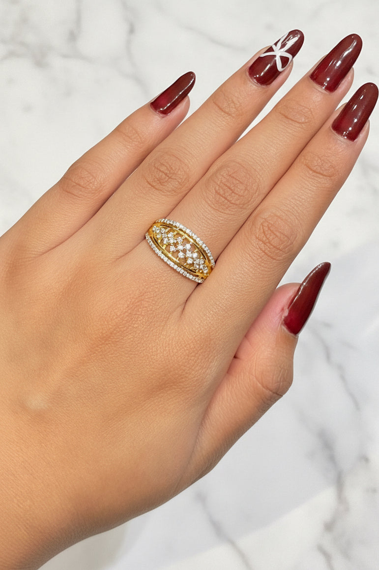Diamond-Look Geometric Moissanite Ring