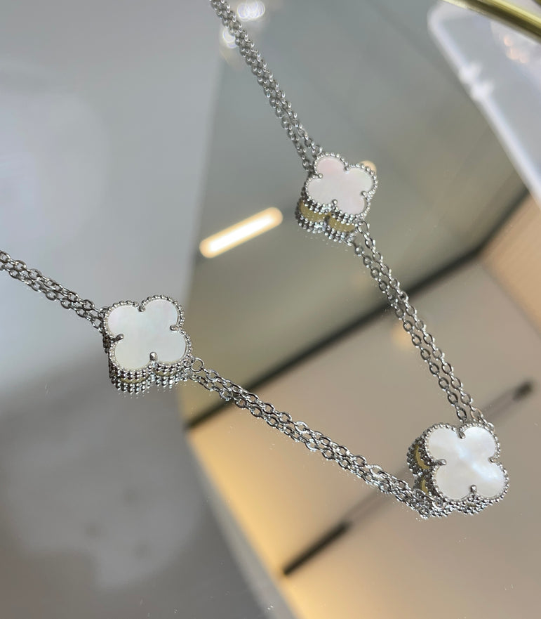 925 Silver White Colour Van Cleef Inspired Pendant