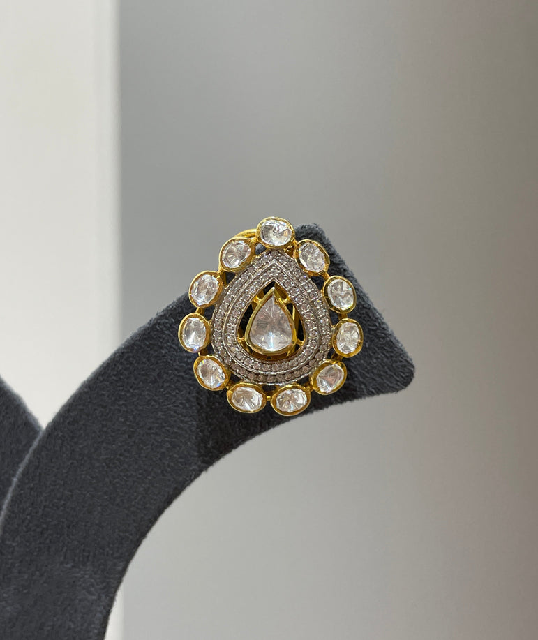 925 Silver Ethnic Polki Earrings