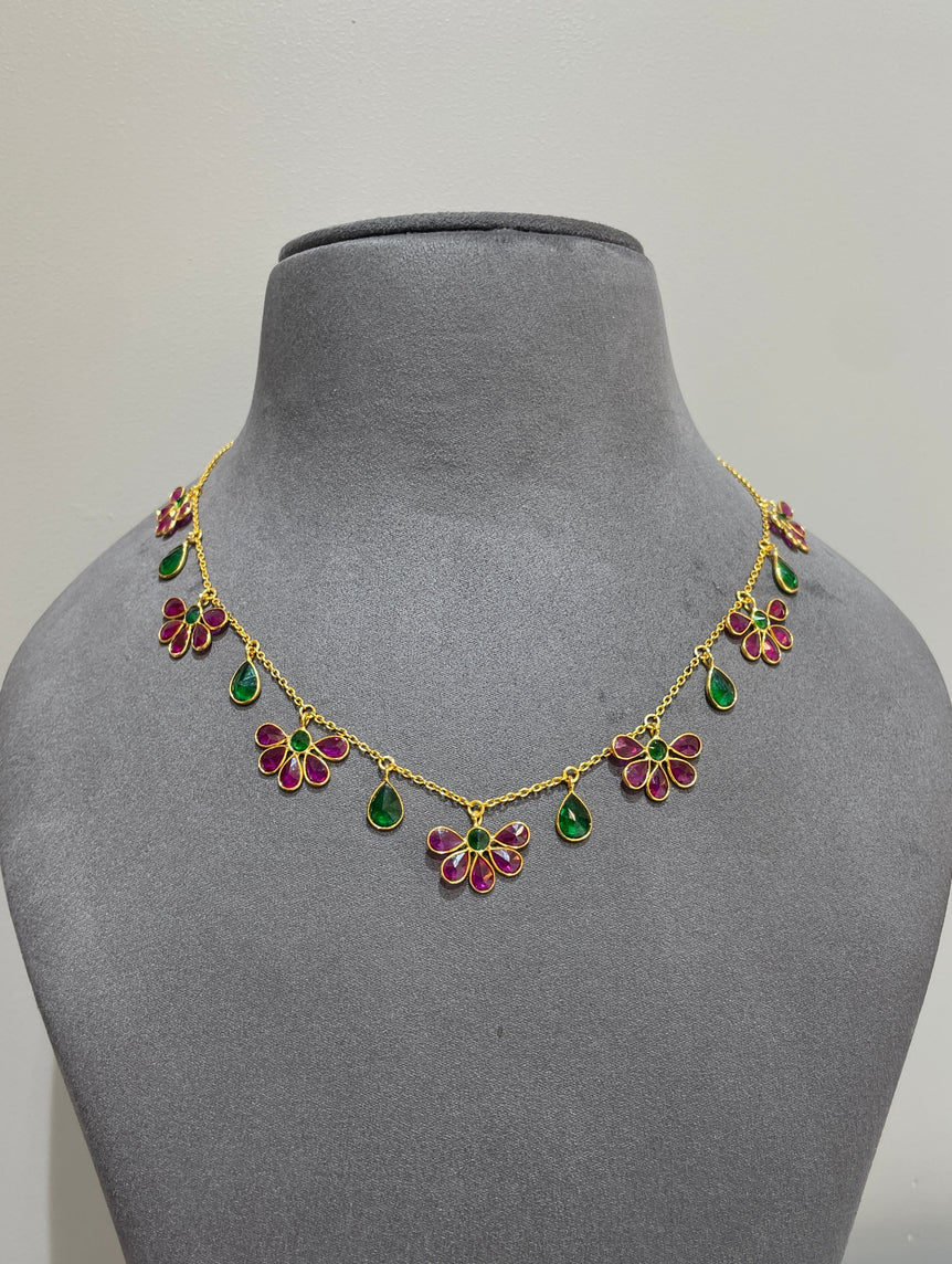 925 Silver Floral Drop Mala