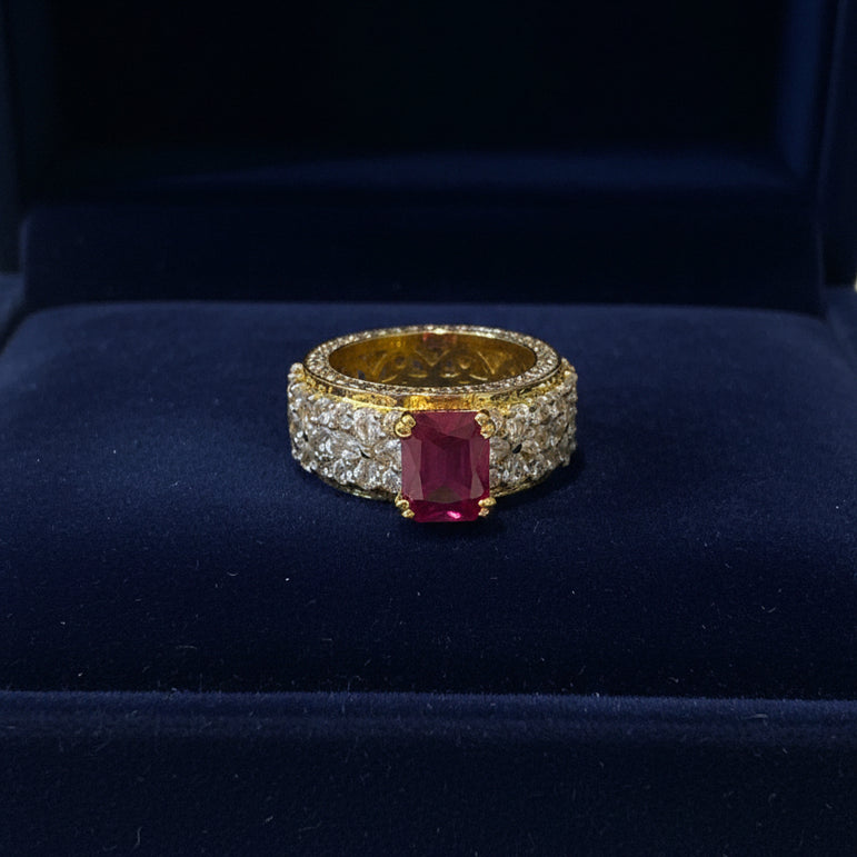 Multi-Row Moissanite Diamond-Style Cocktail Ring