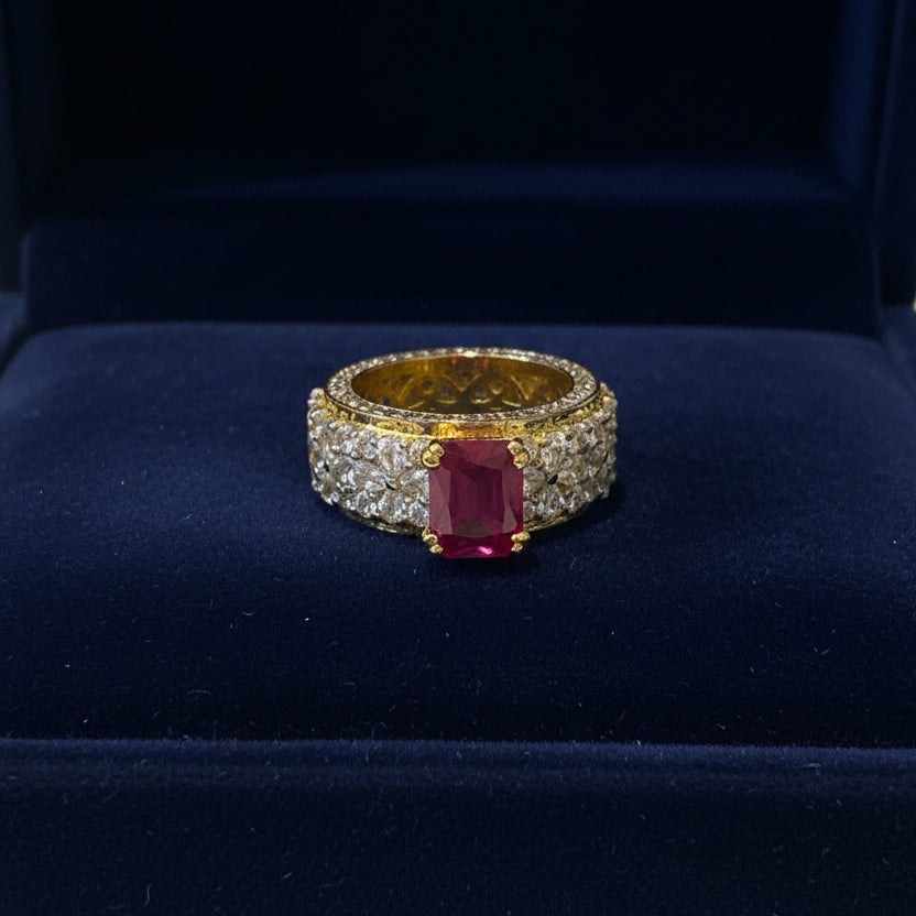 Multi-Row Moissanite Diamond-Style Cocktail Ring
