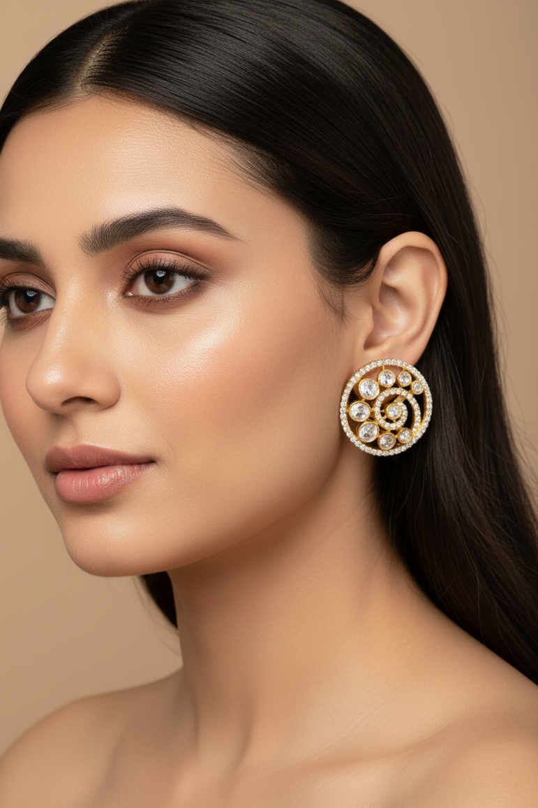 Fresh Fern Polki Earrings