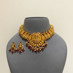 Sacred Nakshi Laxmi Arch Medallion Gold Look Set
