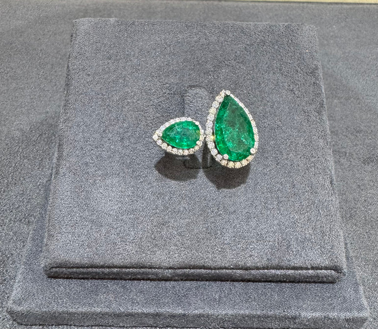 925 Silver Twin Vendure Cocktail Moissanite Diamond Ring