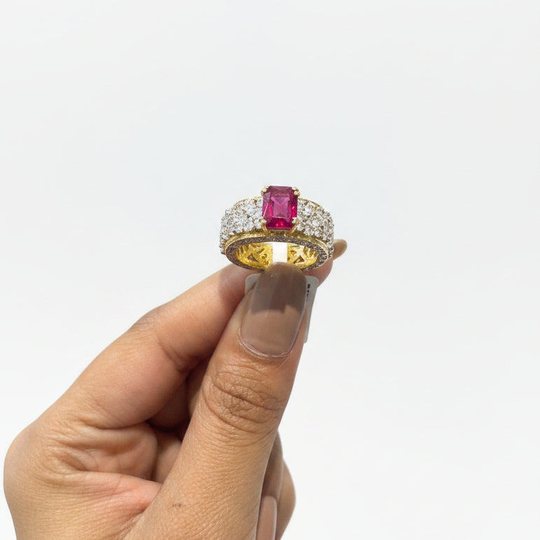 Multi-Row Moissanite Diamond-Style Cocktail Ring