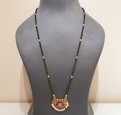 Heritage Half-Moon Lotus Crest Mangalsutra Pendant Set