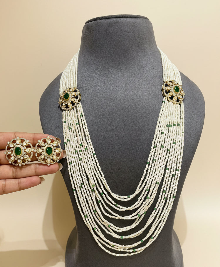 Multi-Strand Micro-Pearl Satlada Long Set