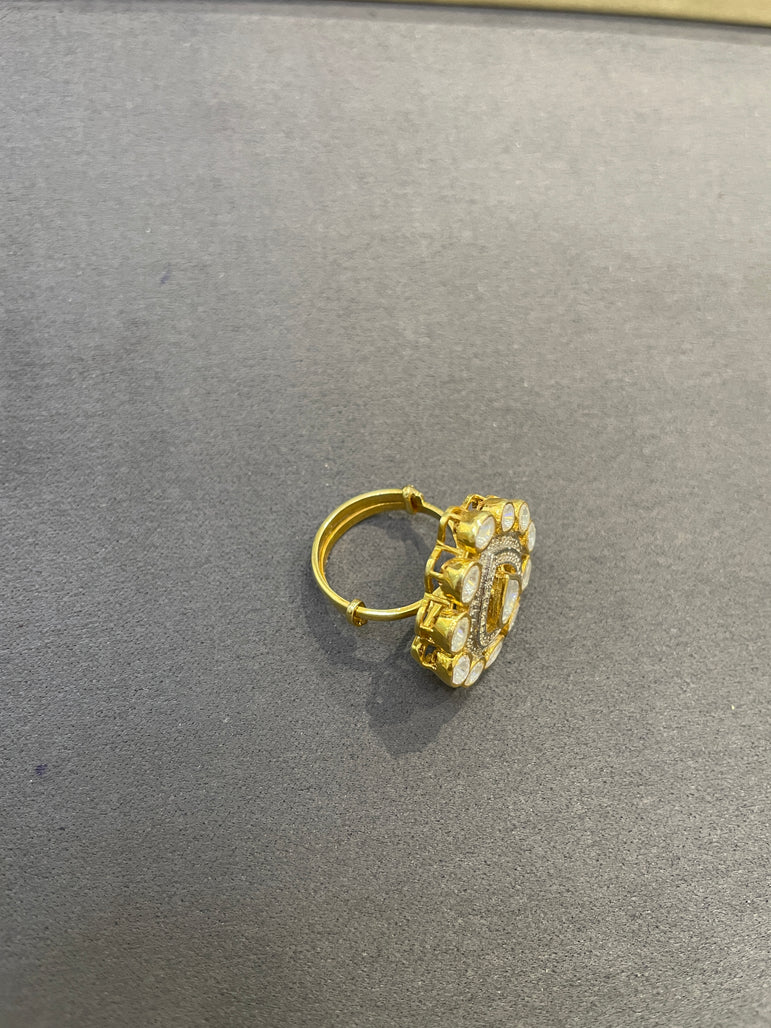 925 Silver Cocktail Polki Ring