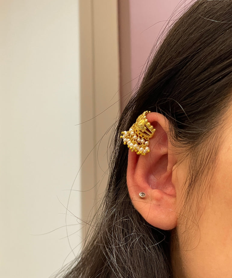 925 Silver Real Gold Look Karnfull Earrings
