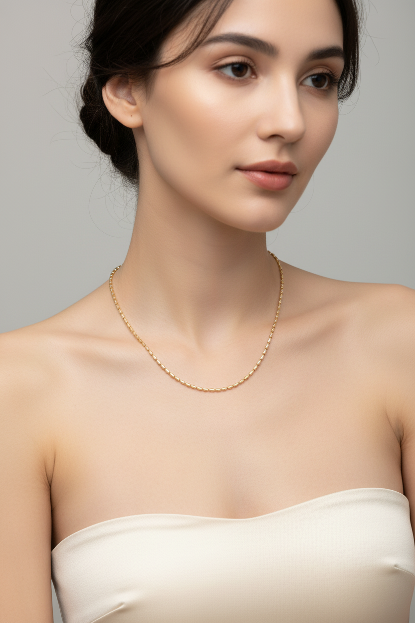 Textured Radiance: 925 Pure Silver Link Chain