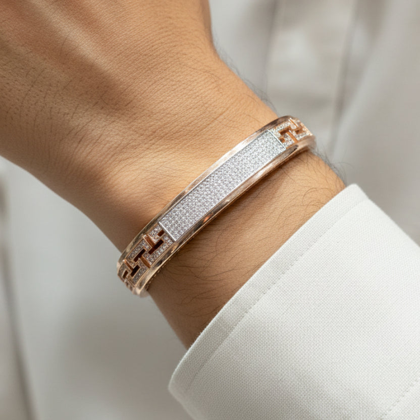 Modern Designer Pavé Sparkle Openable Bracelet