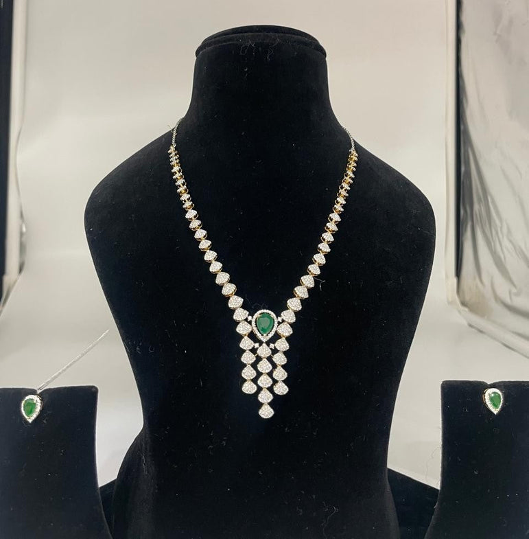 DIAMOND LOOK SMALL PURE SILVER SET - Olivearajewels