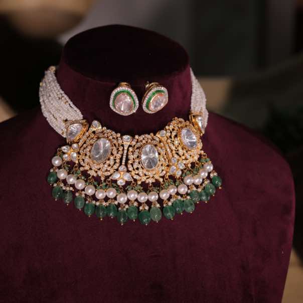 STUNNING MOISSONITE POLKI CHOKER