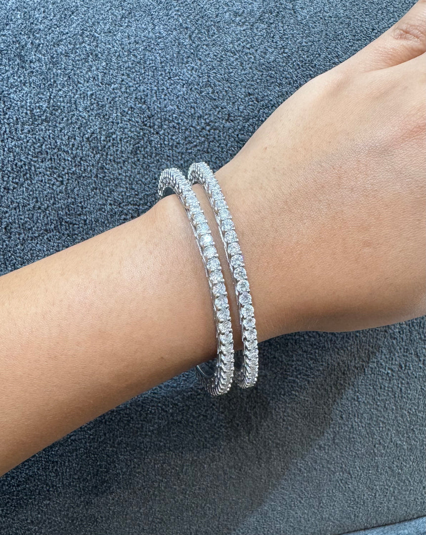 925 Silver Moissanite Diamond Bangle