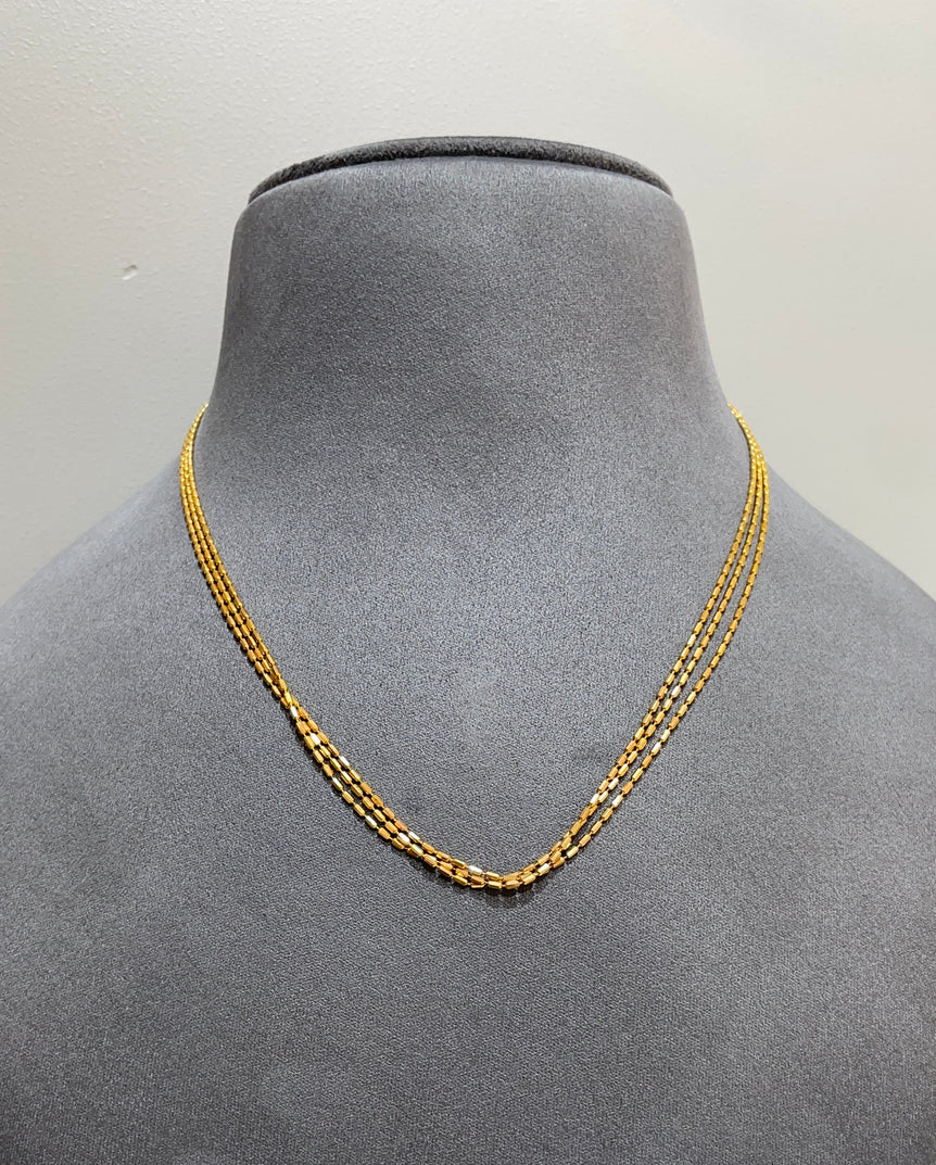 925 Silver Triple Line Chain