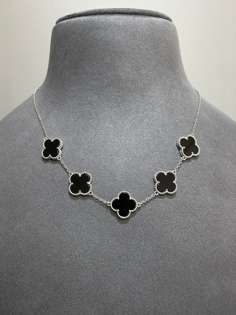 925 Silver Black Colour Van Cleef Inspired Pendant