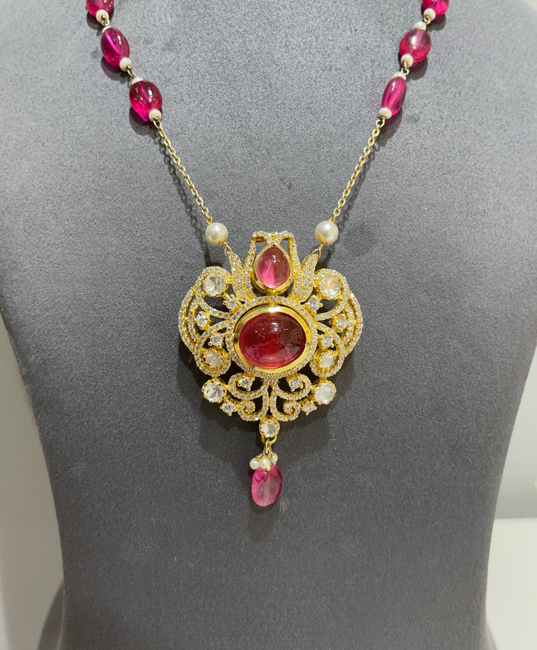 Traditional Pink Gemstone Pendant