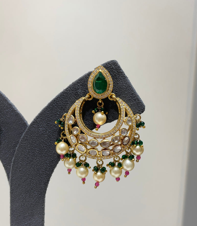925 Silver Hara Chandbali Earrings
