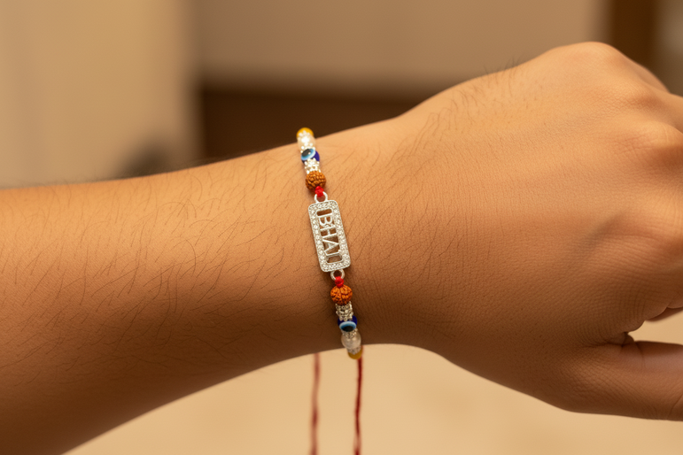 Luxury "BHAI" Silver Rakhi