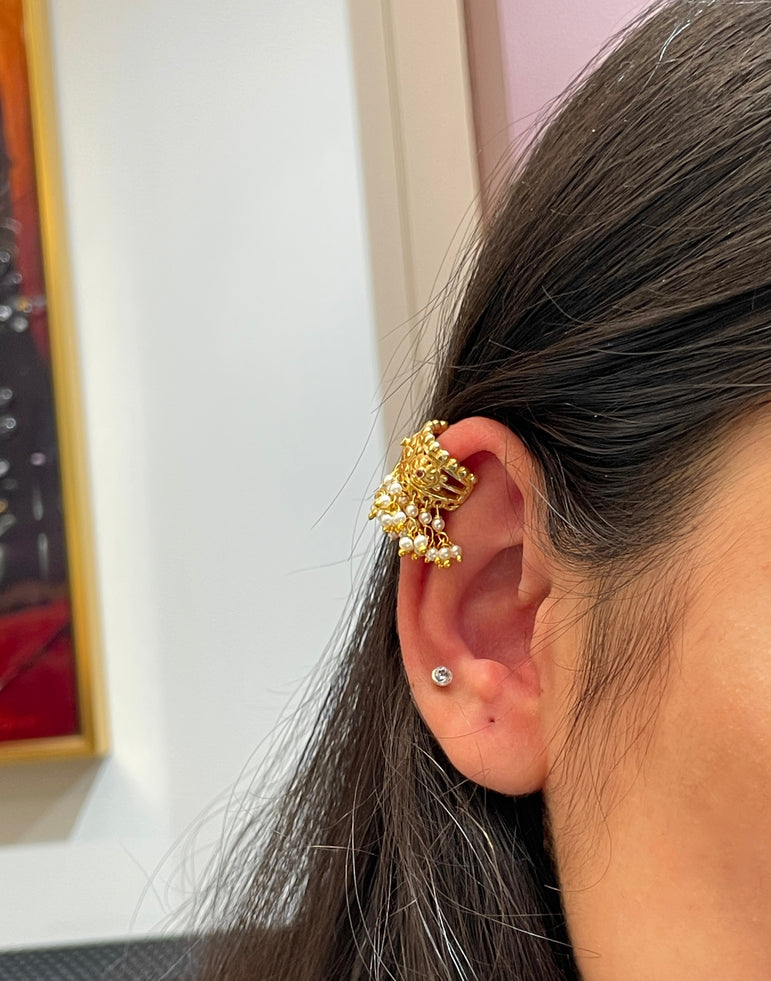 925 Silver Real Gold Look Karnfull Earrings