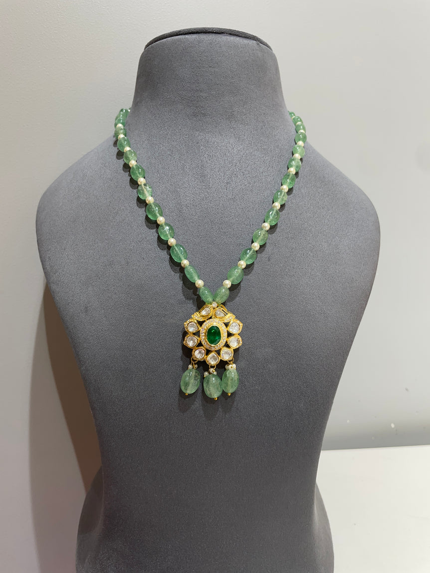925 Silver Traditional Polki Pendant