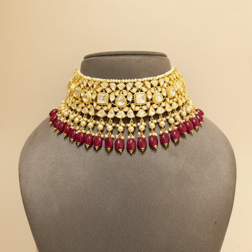 Heritage Moissanite Polki Broad Choker