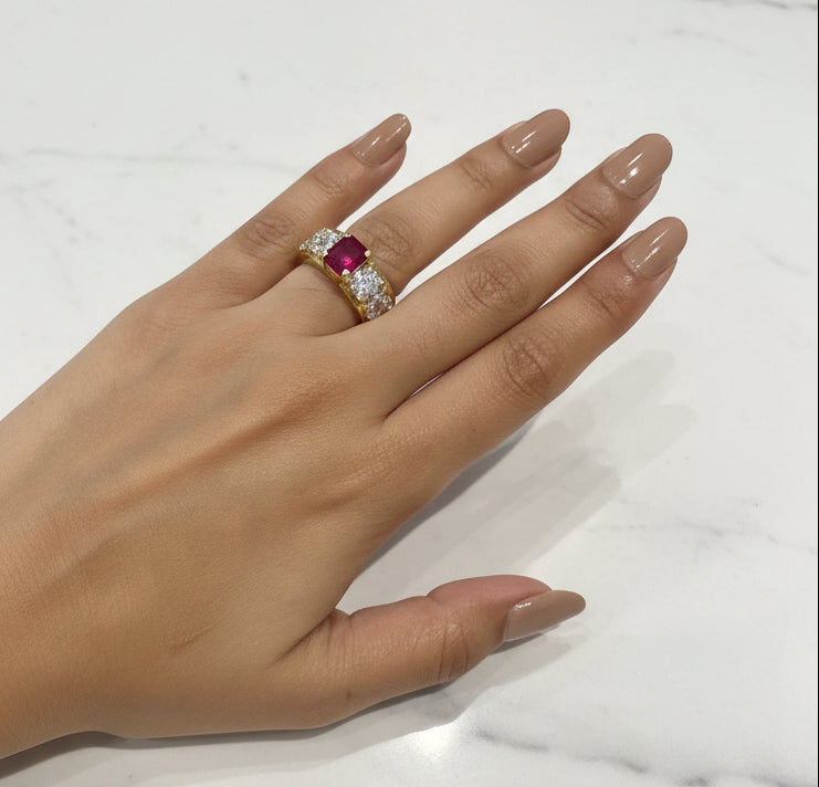 Multi-Row Moissanite Diamond-Style Cocktail Ring