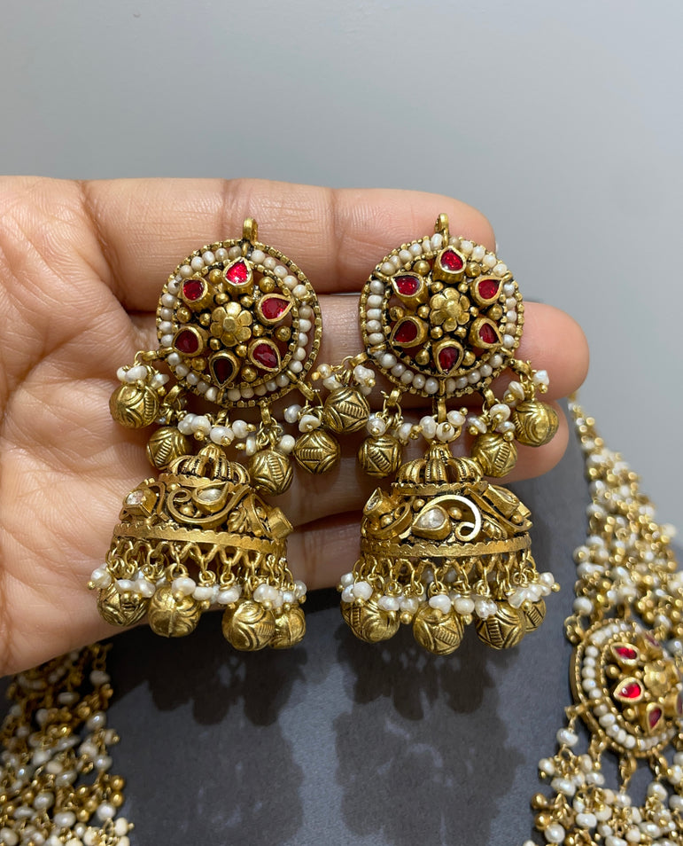 Imperial Moissanite Polki Gutapusalu Set
