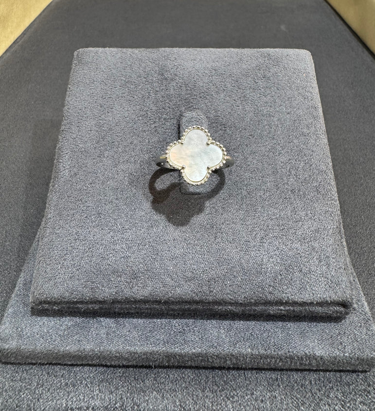 925 Silver Van Cleef  White Colour Design Ring
