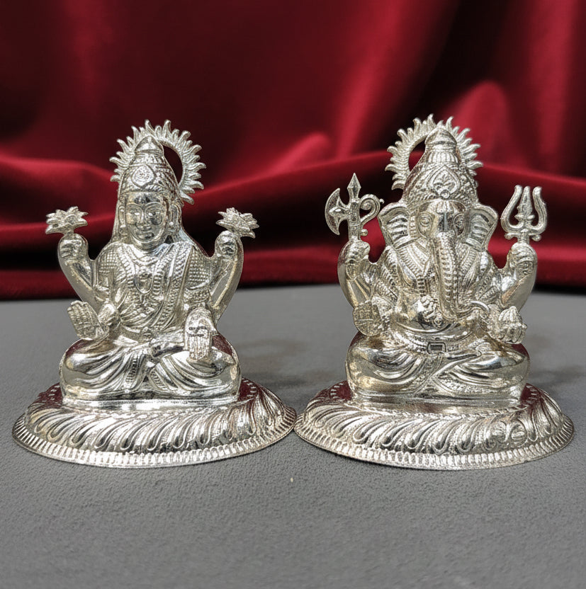 Silver Laxmi Ganesh Murti