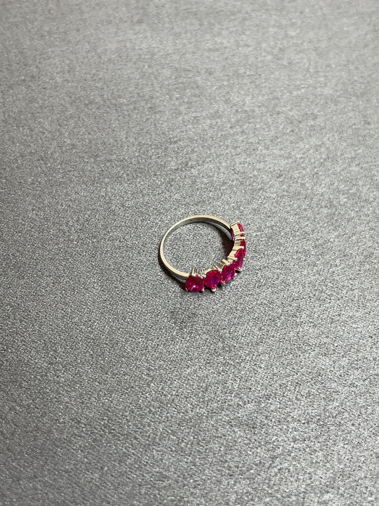 Modern Pear-Cut Ruby Eternity Band