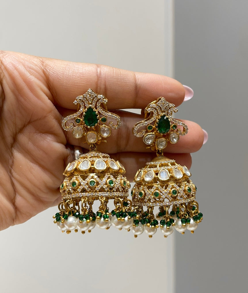 925 Silver Zeenat Jhumka Earrings