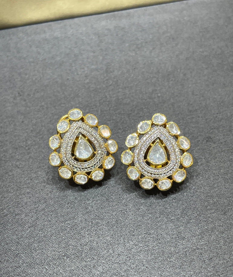 925 Silver Ethnic Polki Earrings