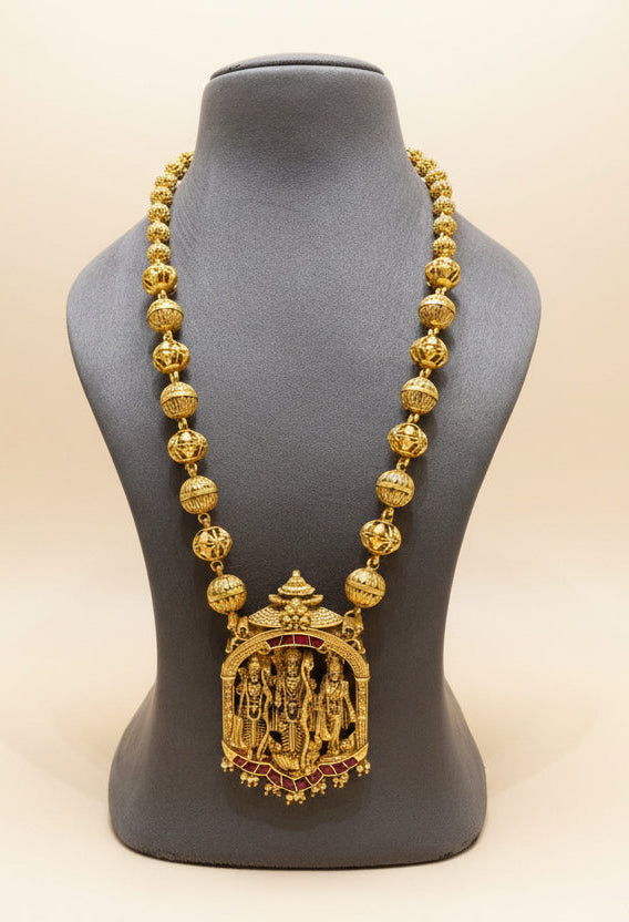 Royal Temple Collection Ram Parivar Gold Look Long Set