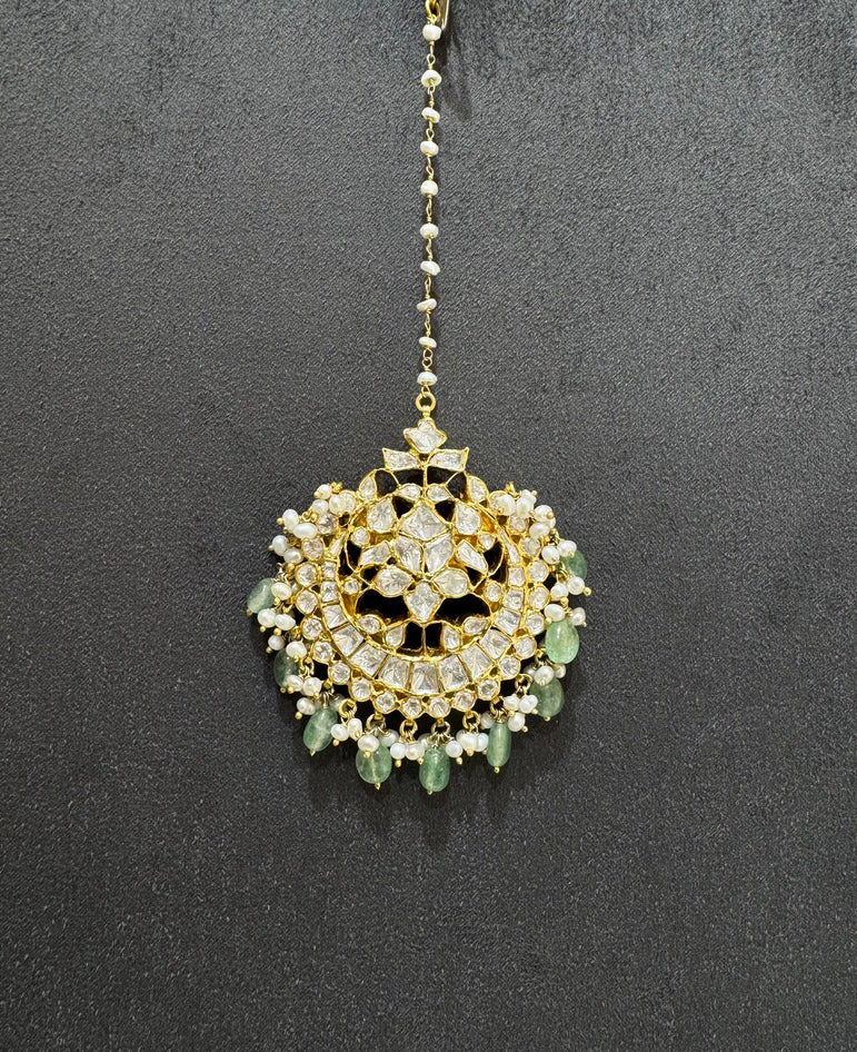 925 Silver Heavy Polki Maang Tikka