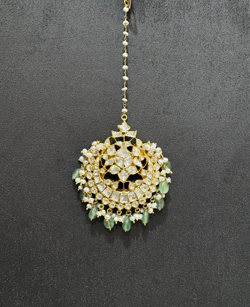 925 Silver Heavy Polki Maang Tikka