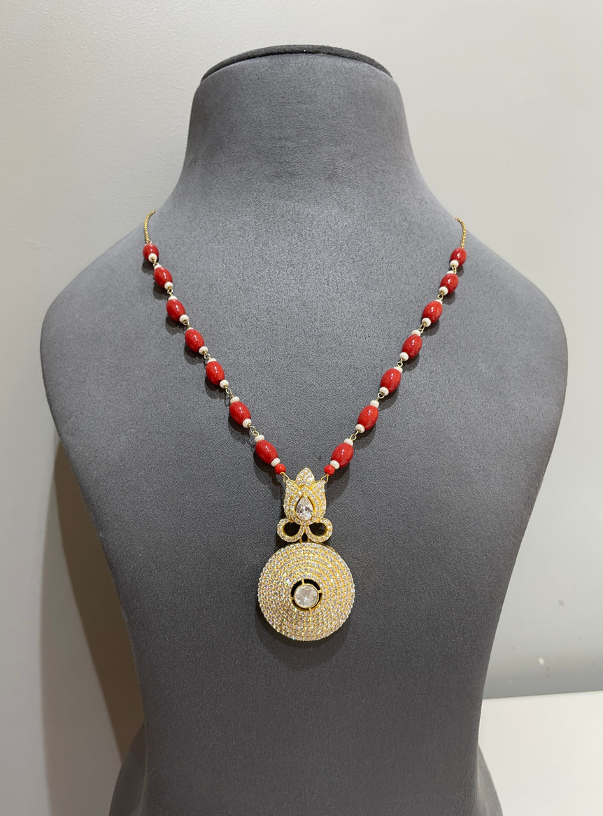 925 Silver Traditional Polki Pendant