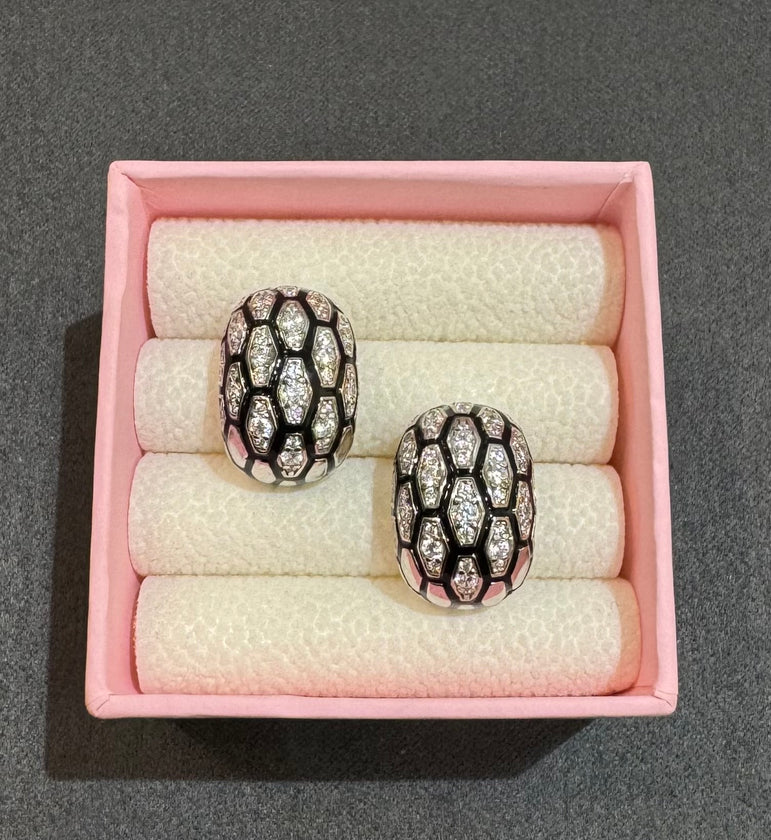 925 Silver Snake Skin Inspired Earrings