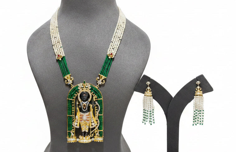 Royal Temple Collection Ram Lalla Idol Moissanite Diamond Set