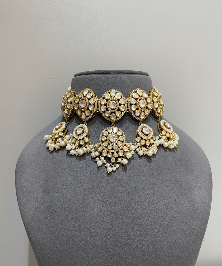 925 Silver Ivory Noor Bridal Choker Set