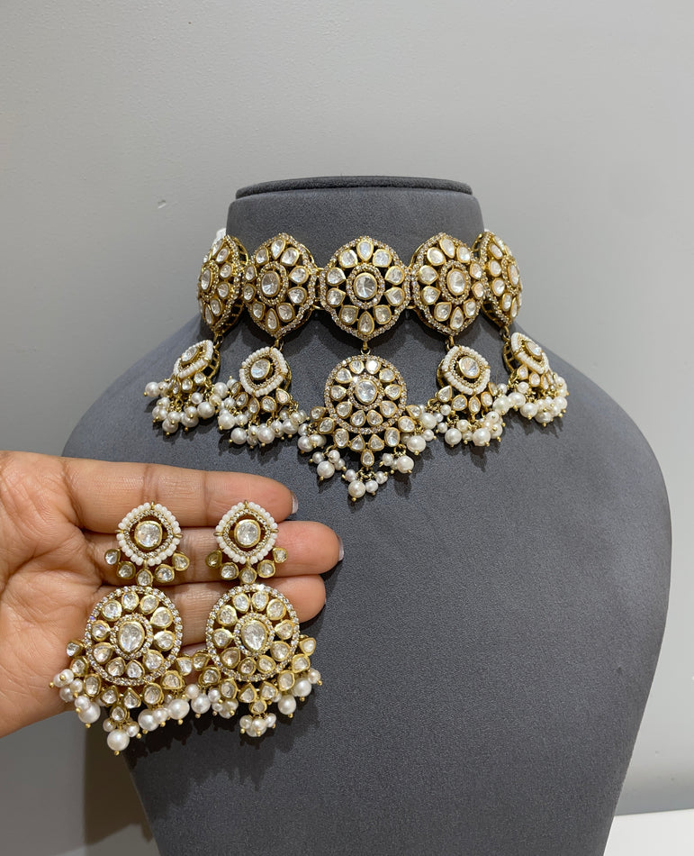 925 Silver Ivory Noor Bridal Choker Set